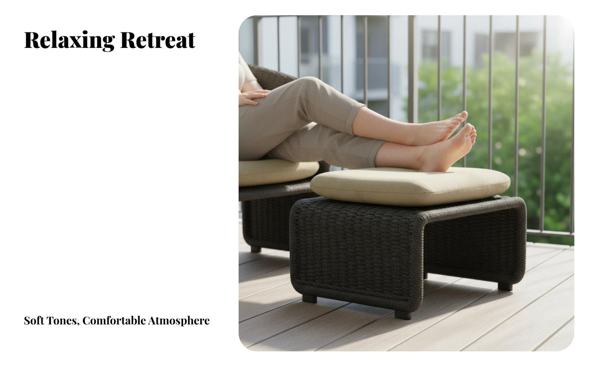 4 Pieces Hand-Woven Design 4-Piece Rope Weave Sofa Set Weather-Resistant Outdoor Furniture Plush paddings Lounge Seating Easy to Clean for Families, Adults, Homeowners, Balcony, Sunroom, Garden, rearyard