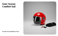Motorcycle Half Helmet Four-Season Use Electric Bike Helmet Thermal Lining for Adults, Motorcyclists, Outdoor Riding, City Travel, Leisure Rides