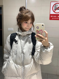 美式连帽羽绒棉服女冬季2025新款小众设计感宽松加厚保暖棉衣外套