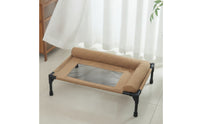 Breathable Dog Cot with Side Cushion Cooling Dog Bed with Mesh Cover indoor/outdoor Pet Bed with Side Cushion Long-Lasting for Dogs, Pets, Cats, Backyard, Camping