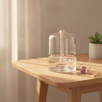 Handheld Crystal Meditation Bell Clear Crystal Bell with Striker Reflective Bells Resonant for Home Decor