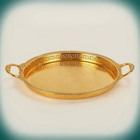 Serving Tray with Handles Ornate Metal Serving Tray Polished for Hosts