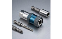 Knurled Grip Drill-Screwdriver Adapter Metal Hex Shank Socket Adapter Blue Body Driver Socket Adaptor Compact