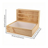 Wooden Hay Feeder with Tray Wood Small Pet Hay Feeder Large Capacity Grass Manger for Enclosures