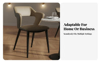 High-Density Foam Cushion Upholstered Dining Chair Sturdy Frame Hollow Back Kitchen Chair Carbon Steel Legs Home Furniture Wide Seat for Restaurant Owners, Interior Designers, Homeowners, Hotel, Cafe, Living Room