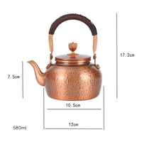 Hammered Copper Teapot Vintage Style Copper Teapot Decorative Tea Vessel for Collectors