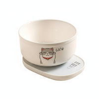 Easy to Clean Ceramic Cat Water Bowl Auto Shut-Deactivate Heated Pet Bowl Detachable Design Constant Temperature Pet Feeder Silent Operation for Winter