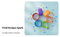 6 Pieces Tactile Stimulation Sensory Slap Bracelet Helps Focus Textured Silicone Slap Bracelet Calming Effect for Children, Students