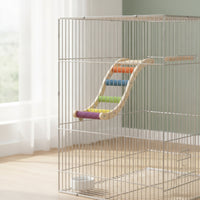 Wooden Bird Ladder Wood Hanging Bird Ladder Curved Pet Supply Textured for Small Birds, Parrots