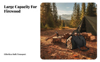 Open Top Log Carrying Bag Long Straps Firewood Carrier Rounded Ends Wood Tote Rectangular Shape
