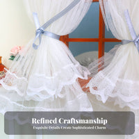 With Wooden Rod OB11 Dollhouse Window Decoration Handmade Double Layer Dollhouse Curtain Realistic Texture for Photographers, Room Box Setup