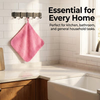 Microfiber Cleaning Towel with Hanging Hook, Reusable Absorbent Cloths for Kitchen Scratch, 30 x 30 cm