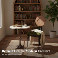 Wooden Chair with Woven Backrest French rural Design Dining Seat Retro look Easy Assembly for Renters, Restaurant, eatery