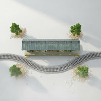 Railway Stop with Canopy Realistic HO Model Railway Station Stop Painted for Hobbyists, Dioramas