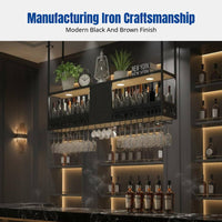 Bar Wine Glass Rack, Iron Hanging Stemware Holder, Inverted Goblet Storage, Restaurant Bar Cabinet