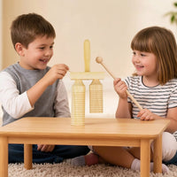 Wood Block with Striker Rhythmic Wood Block with Mallet Rhythm Instrument Natural Guiro Long-Lasting for Children, Classroom