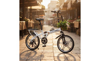 Folding Bike Disc Brakes Foldable Bike Variable Speed Portable Town Bike for Commuters, Students, Commuting, Travel