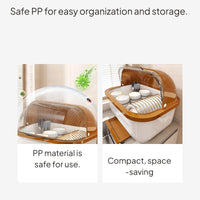 Sealed Dustproof 10-Bowl Dish Rack Kitchen Organizer