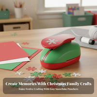 Festive Designs Christmas Craft Punch Creates Exquisite Patterns Christmas Hole Punch Set Clean Precise Shapes for Scrapbookers, Card Making