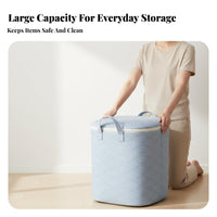 Textile Storage Bag High Capacity Foldable Textile Storage Bag Water-Resistant-Resistant Zippered Quilt Container for Families, Renters, Moving