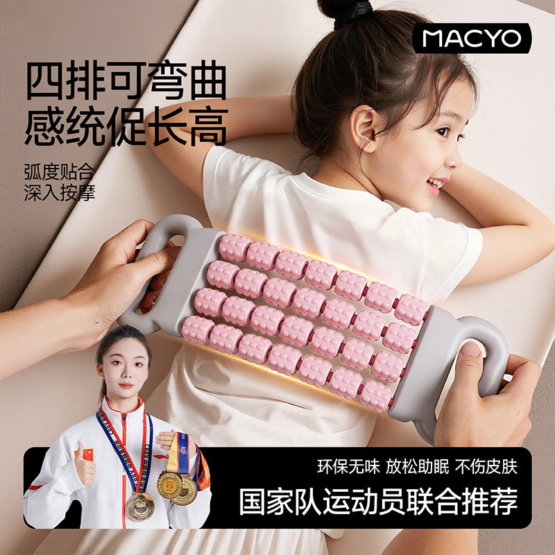 Four-Row Massage Roller for Muscle Relaxation