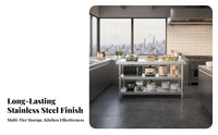 Stainless Steel Work Table Easy to Clean Stainless Steel Workbench Sturdy and Hard-Wearing Commercial Food Prep Station for Caterers, Bar, Workshop