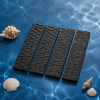 4 Pieces Black Surfboard Anti-Slip Mat Geometric-patternPattern Surfboard Traction Pad Textured Board-Riding Grip Strips Rectangular