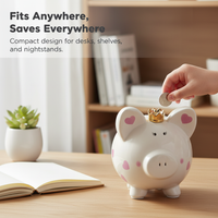 Ceramic Crown Piggy Bank for Kids and Adults