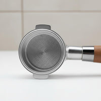 Ergonomic Grip 51mm Bottomless Portafilter Naked Portafilter with Wood Handle for Baristas, Home Kitchen, Cafe