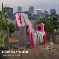 Heavy Duty Plastic Armchair Long-Lasting Molded Plastic Lounge Chair Easy to Clean Stackable Outdoor Chair Comfortable for Restaurant Owners, Families, Homeowners, Beach, Food Stalls, Balcony, Backyard