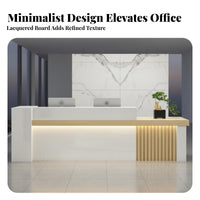 Modern Reception Desk Sturdy Construction Reception Desk Lockable Drawer Checkout Counter for Receptionists, Shopkeepers, Sales Center, Lobby