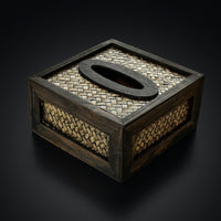 Tissue Box for Home Office and Car Tissues, Rectangular Rattan Tissue Holder, Handmade Woven Facial Dispenser, Creative Retro Decorative Style