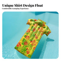 Portable Inflatable Shirt Lounger Long-Lasting Material Shirt Shaped Water Raft Rapid Inflation for Adults, Teens, Beach, Summer Party