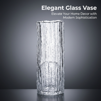 Flower Vase for Special Occasion, Decorative Glass Vessel for Flowers, Modern Minimalist Ice Texture Vase, Artistic Vase for Interior Design