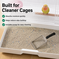 Budgie Cage Litter, 2.27kg Granular Mineral Cage Bedding with Spoon, Highly Absorbent Odor Control for Avian Companions