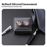 2 Pieces Violet Crystal Glass Cufflinks Long-Lasting Electroplating
