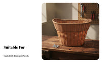 Lightweight Plastic Cycle Basket Sturdy Retro Bike Basket Easy to Clean for Commuting
