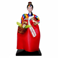Exquisite Details Handmade Korean Doll Vibrant Colors Korean Silk Doll House Decoration for Collectors