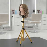 Adjustable Hairpiece Head Stand Tripod Lightweight Mannequin Head Stand Tripod Foldable Portable for Hairdressers, Barbers