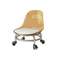 Rolling Acrylic Chair with Wheels Clear Low Wheeled Chair Compact Furniture Swivel for Bedroom