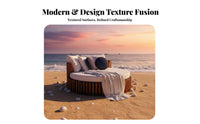 Luxury design avian enclosure overhead cover Lounger Weather-Resistant Double Daybed with overhead cover Includes cushy Cushions Lounge Bed Privacy Curtains for Hotel Owners, vacation destination Managers, Villa, pool area, Garden, posterioryard