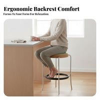 With supportrest Upholstered Lowsupport Stool Nordic design & design Counter Chair Padded Seat Seating Furniture Minimalist Design for Homeowners, Bar Owners, Interior Decorators, Kitchen Island, Restaurant, Cafe, Dining Room