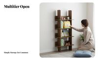 Floor-Standing Multitier Display Stand Freestanding Wavy Multi-Tier bookcase Opendesign Storage Rack Space-Saving Design for Book Lovers, Homeowners, Living Room, Bedroom, Playroom, Hallway