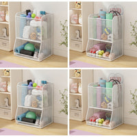 Athletic Gear Storage Rack 2-Tier Athletic Gear Organizer Open-Grid Wire Storage Rack for Athletes, Families, Home Gym, Garage, Entryway