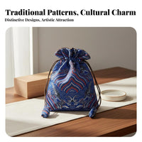 Multipurpose Chinese Silk Pouch Reusable Silk Brocade Pouch Assorted Colors and Designs for Collectors, Women, Home Storage, Travel, Parties