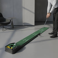 Golf Putting Mat with Ball Return Alignment Markings Putting Mat with Automatic Ball Return Portable Compact for Golfers, Home