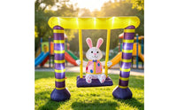 Inflatable Bunny Swing Inflatable Easter Bunny Festive Easter Yard Decoration for Garden