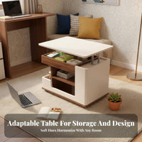 Convertible Lift-Top Table Hidden Compartments Living Room Furniture for Bedroom