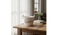 Distressed Planter with Rope Handles Small Rustic Wooden Pot Lightweight Planter with Rope Vintage for Windowsill