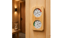 Combined Function Sauna Thermometer Hygrometer 2 in 1 Wooden Sauna Thermometer Easy to Read Temperature and Humidity Meter for Spa Owners, Steam Room